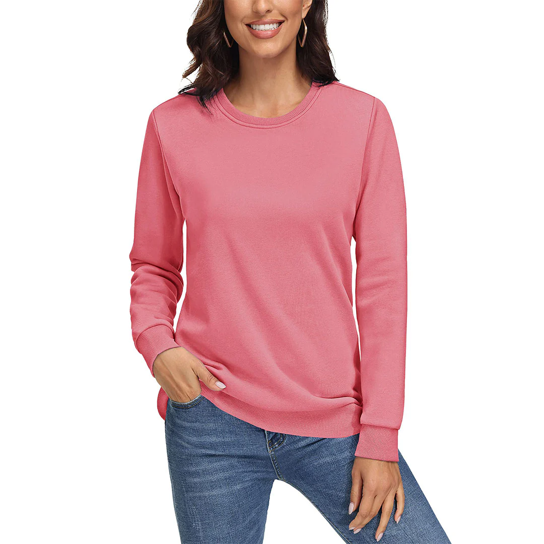 Women's Fleece-Lined Crewneck Casual Sweatshirts