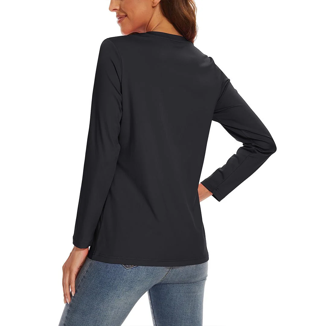 Women's UPF 80+ Quick Dry Crew Neck Long Sleeve T-Shirts