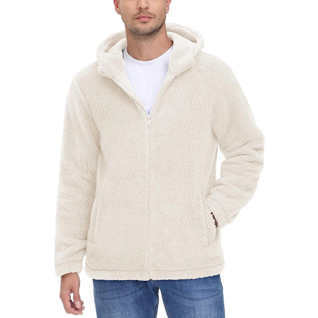 Men's Fleece Hoodies Sherpa Jackets Winter Thermal Coats