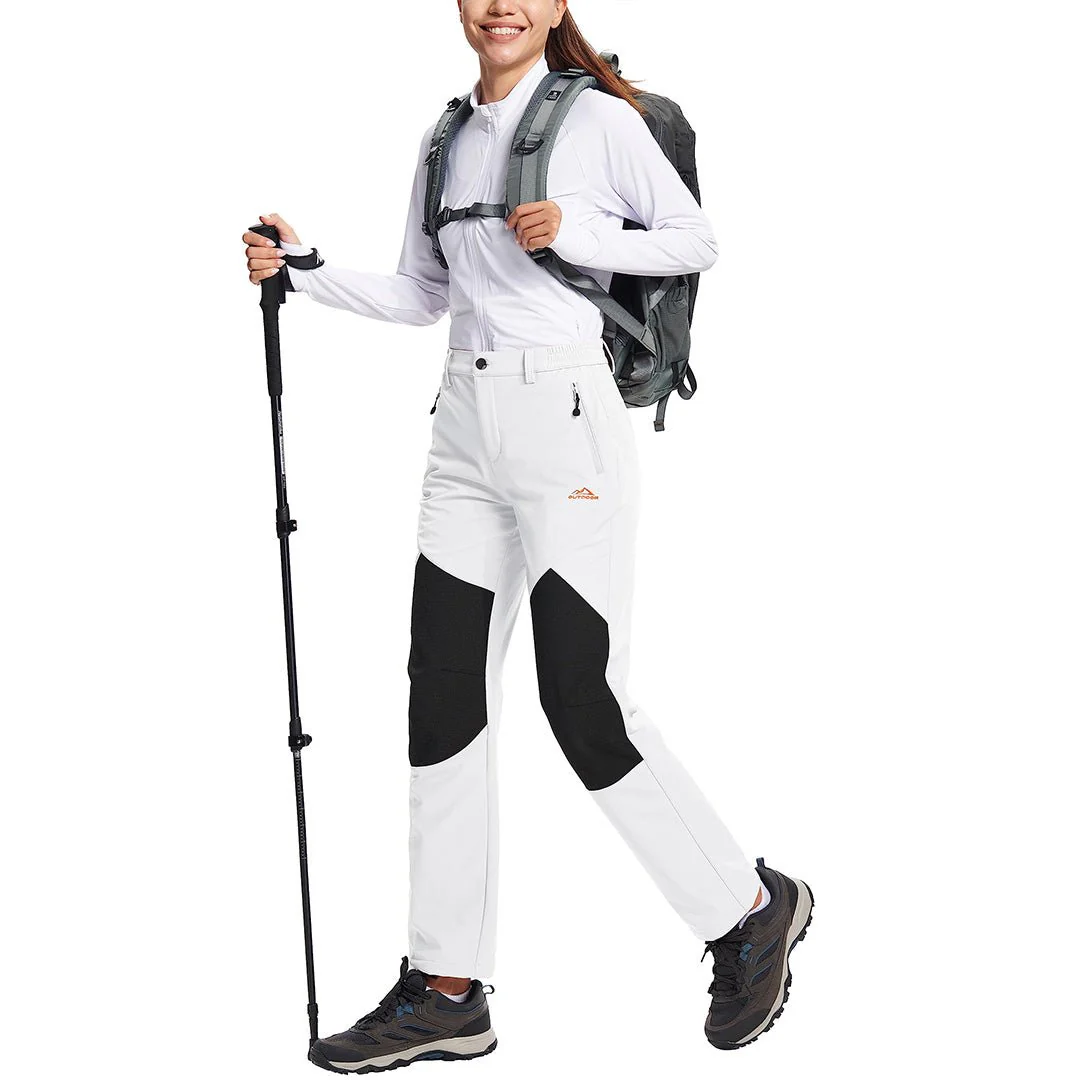 Women's Outdoor Windproof Fleece Lined Hiking Softshell Pants