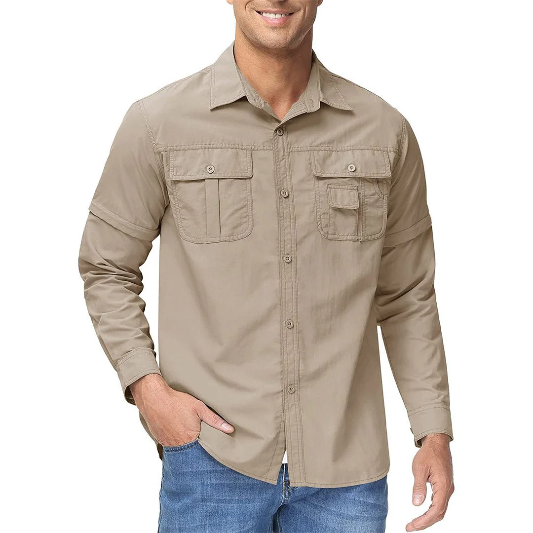 Men's Breathable Quick-Dry Convertible Outdoor Shirt