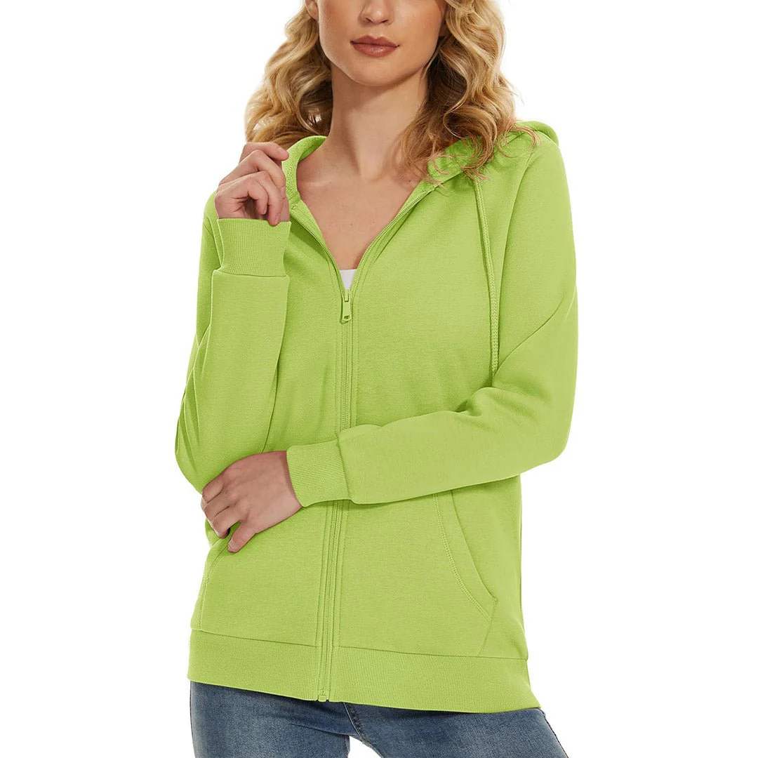 Women's Casual Lightweight  Fleece Hoodies Sportswear Jacket