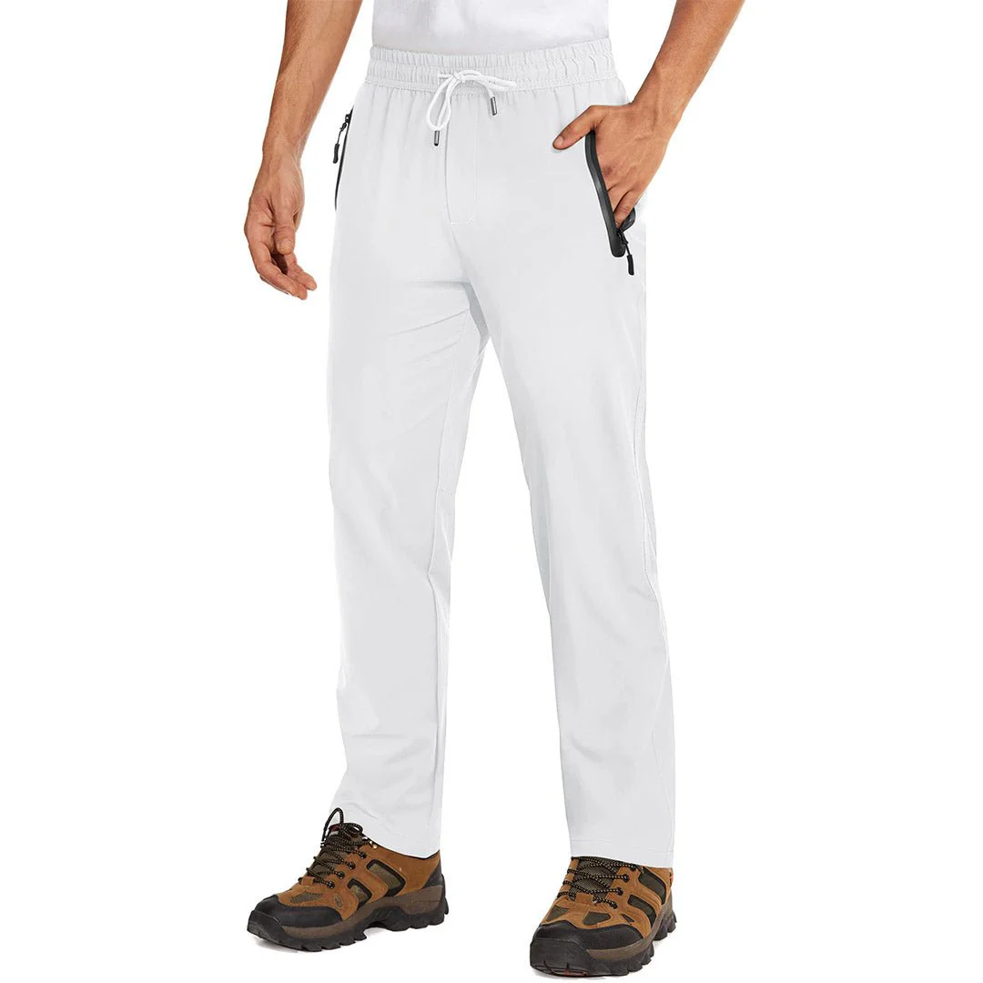 Men's Lightweight Hiking Pants Quick Dry Running Sweatpants With Zipper Pockets