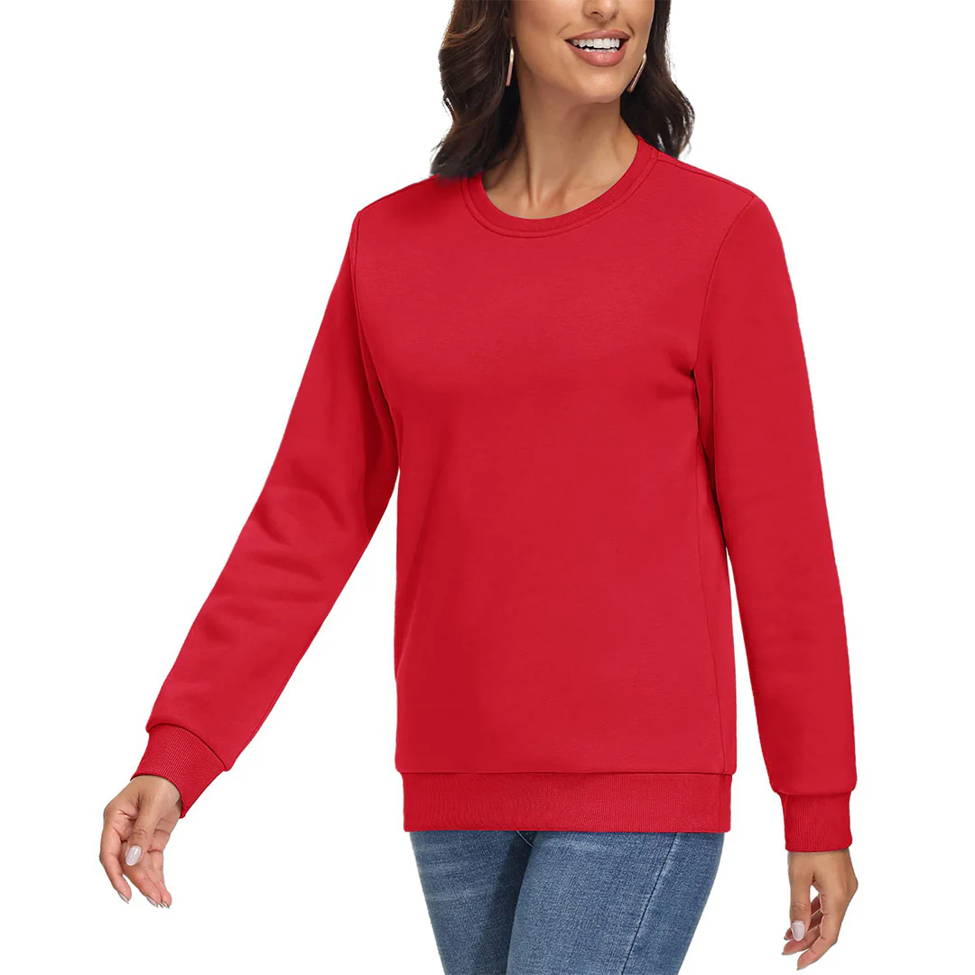 Women's Fleece-Lined Crewneck Casual Sweatshirts