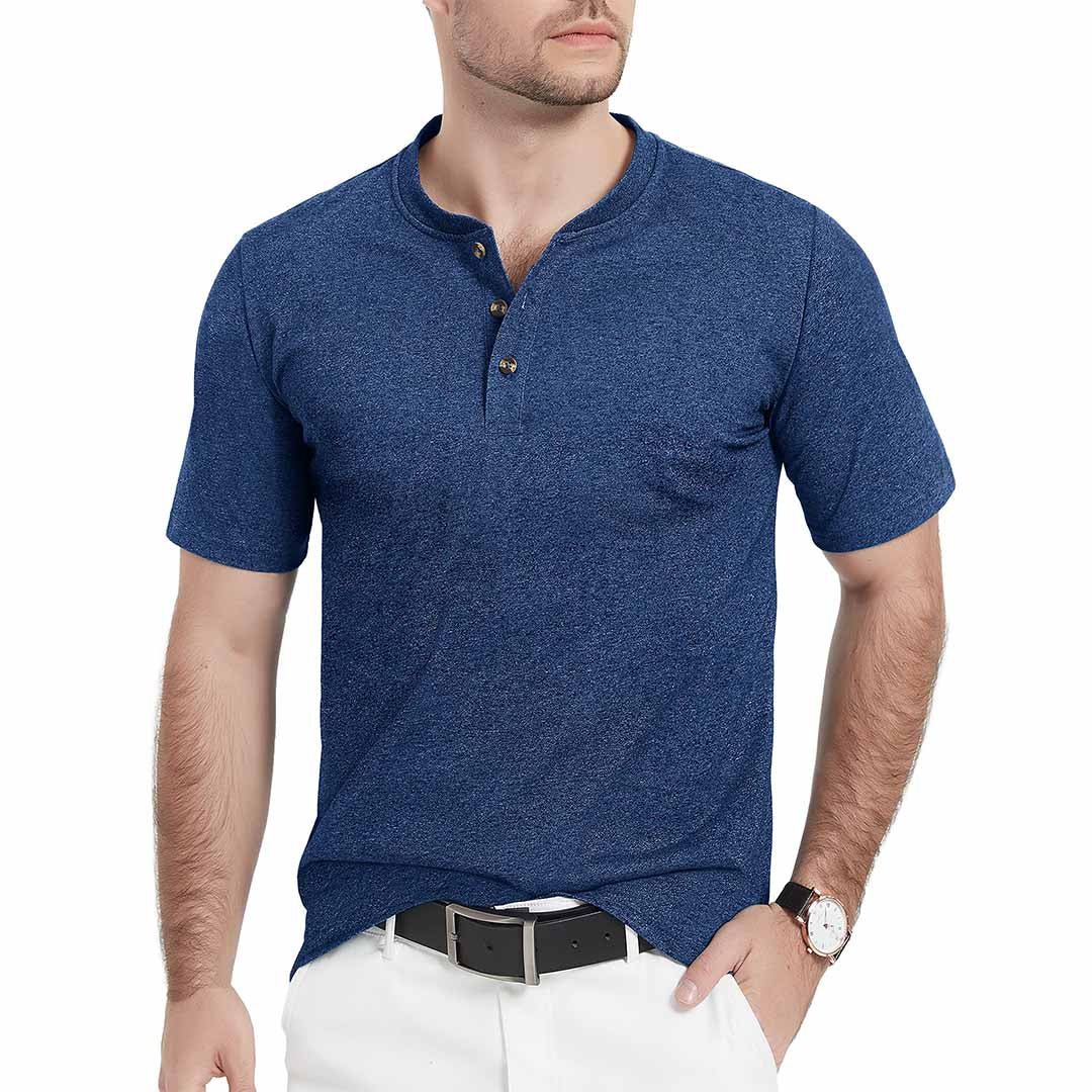 Men's Casual Cotton Henley Shirts