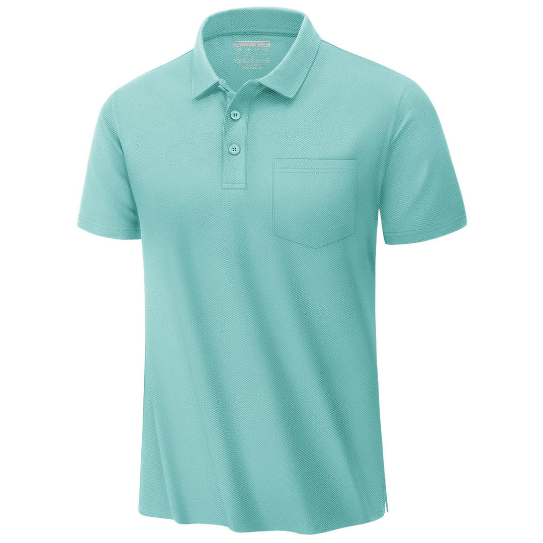 Men's Moisture Wicking Golf Polo Shirts with Pocket