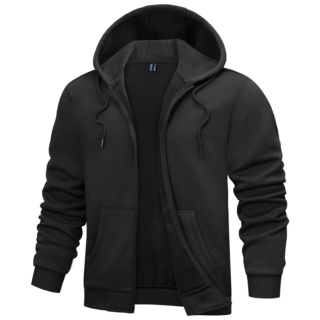 Men's Full Zip-Up Casual Active Hoodie