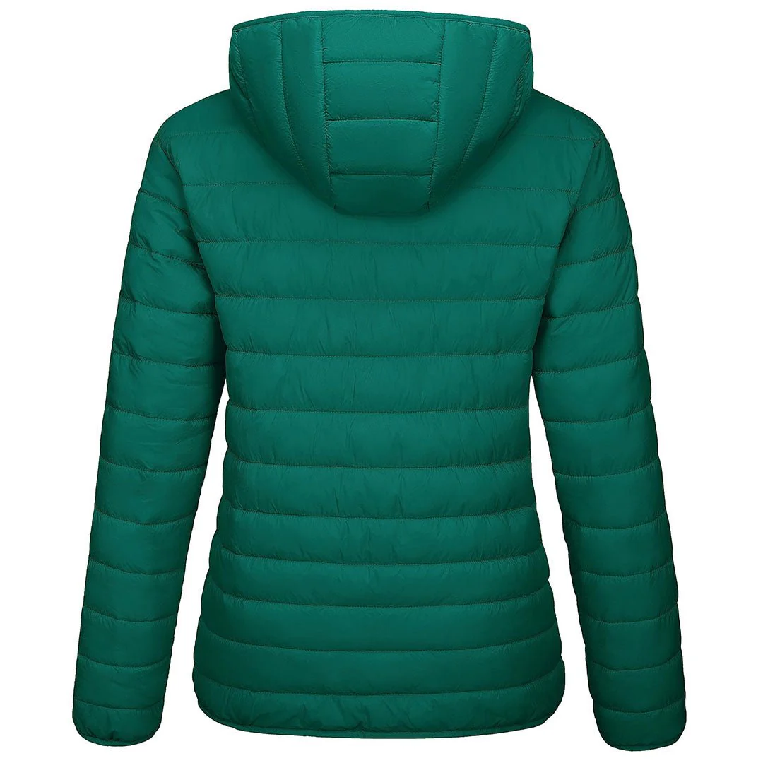 Women's Lightweight Puffer Full-zip Water-Resistant Winter Coat with Hood