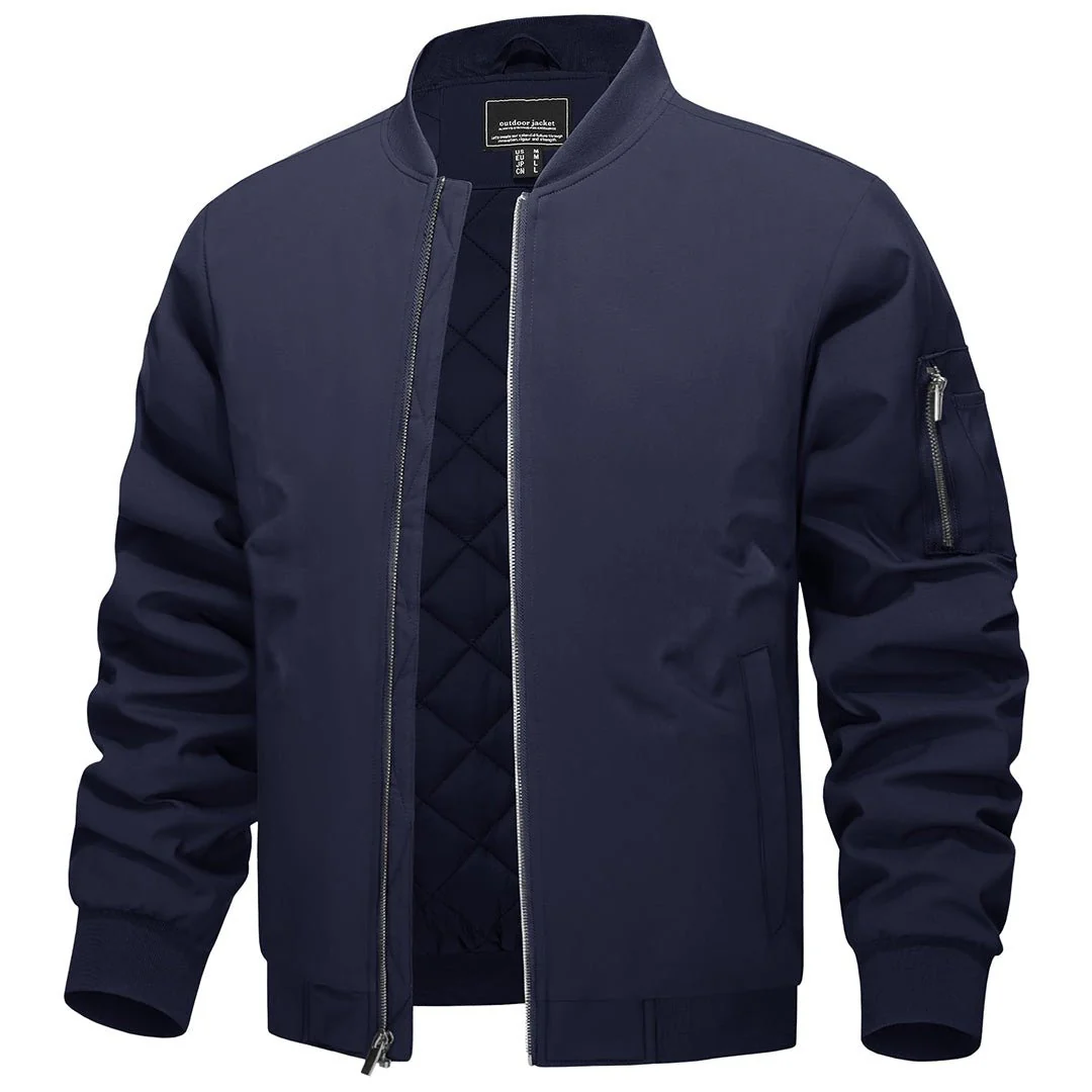 Men's Thermal Quilted Water Resistant Bomber Jacket