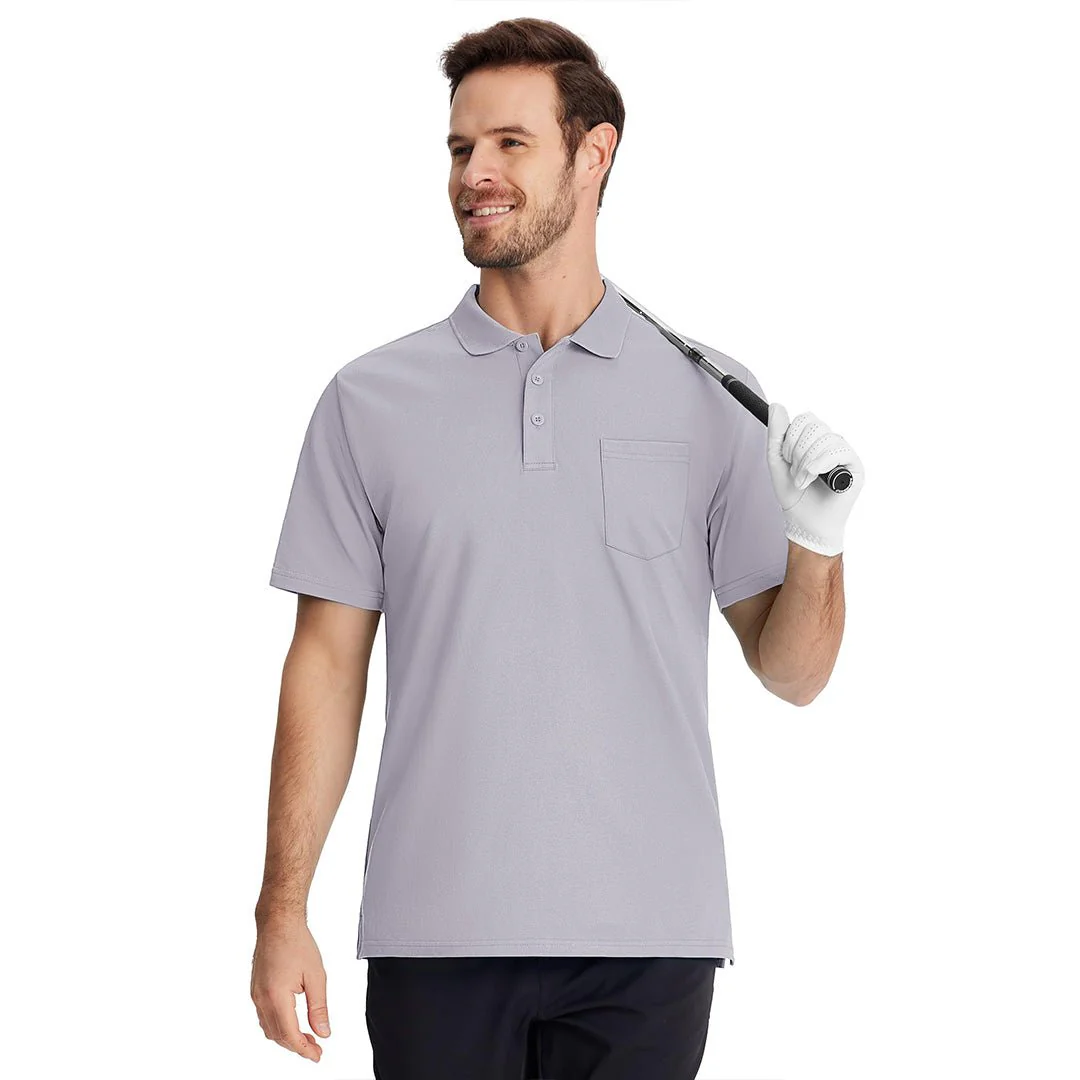 Men's Moisture Wicking Golf Polo Shirts with Pocket