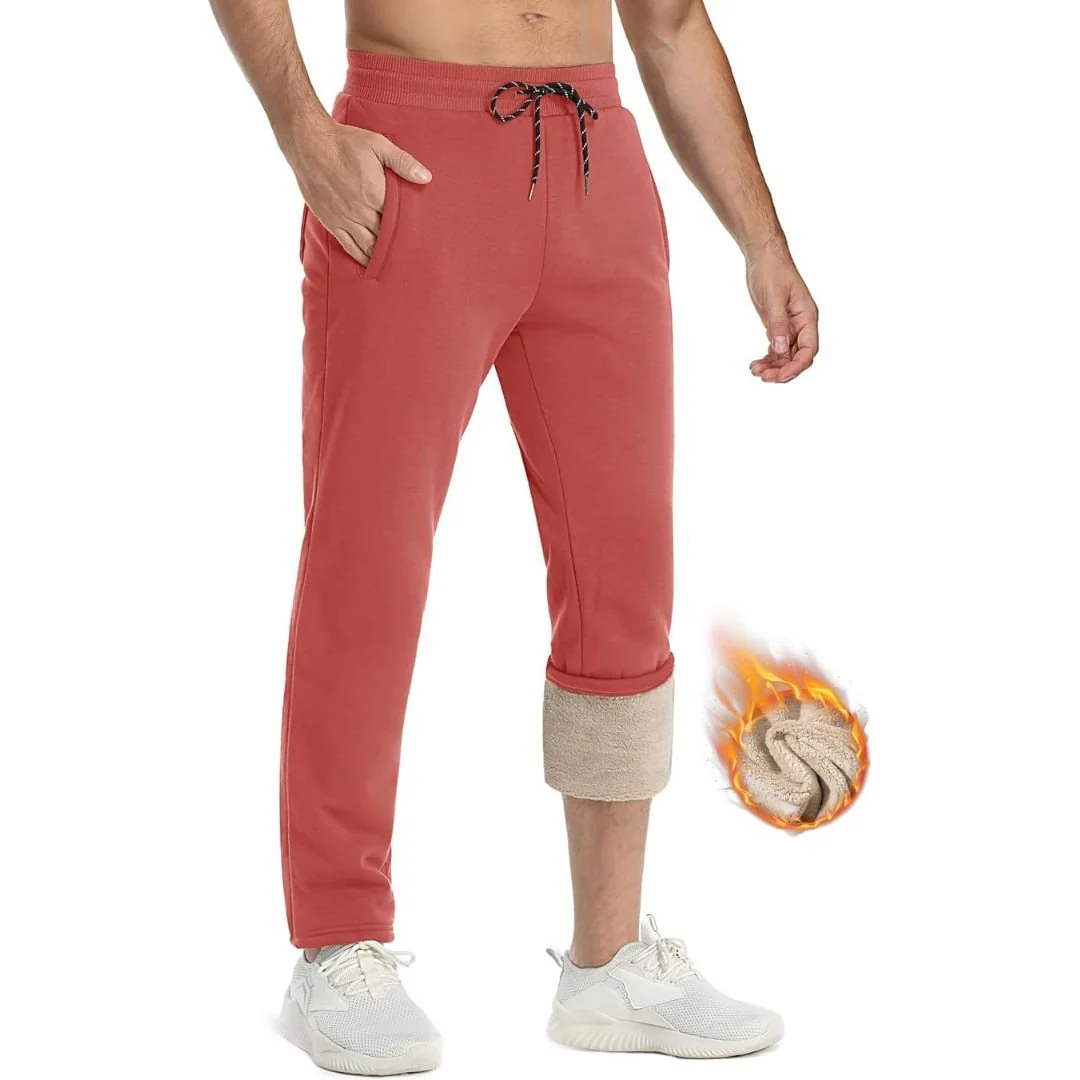 Men's Winter Fleece Sherpa Lined Sweatpants Thicken Warm Jogger Pants