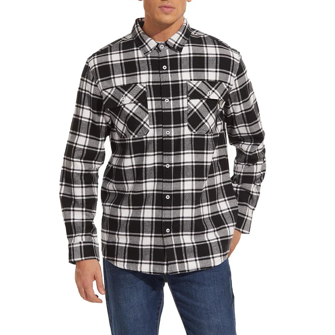 Men's Flannel Tesla Plaid Shirts Long Sleeve