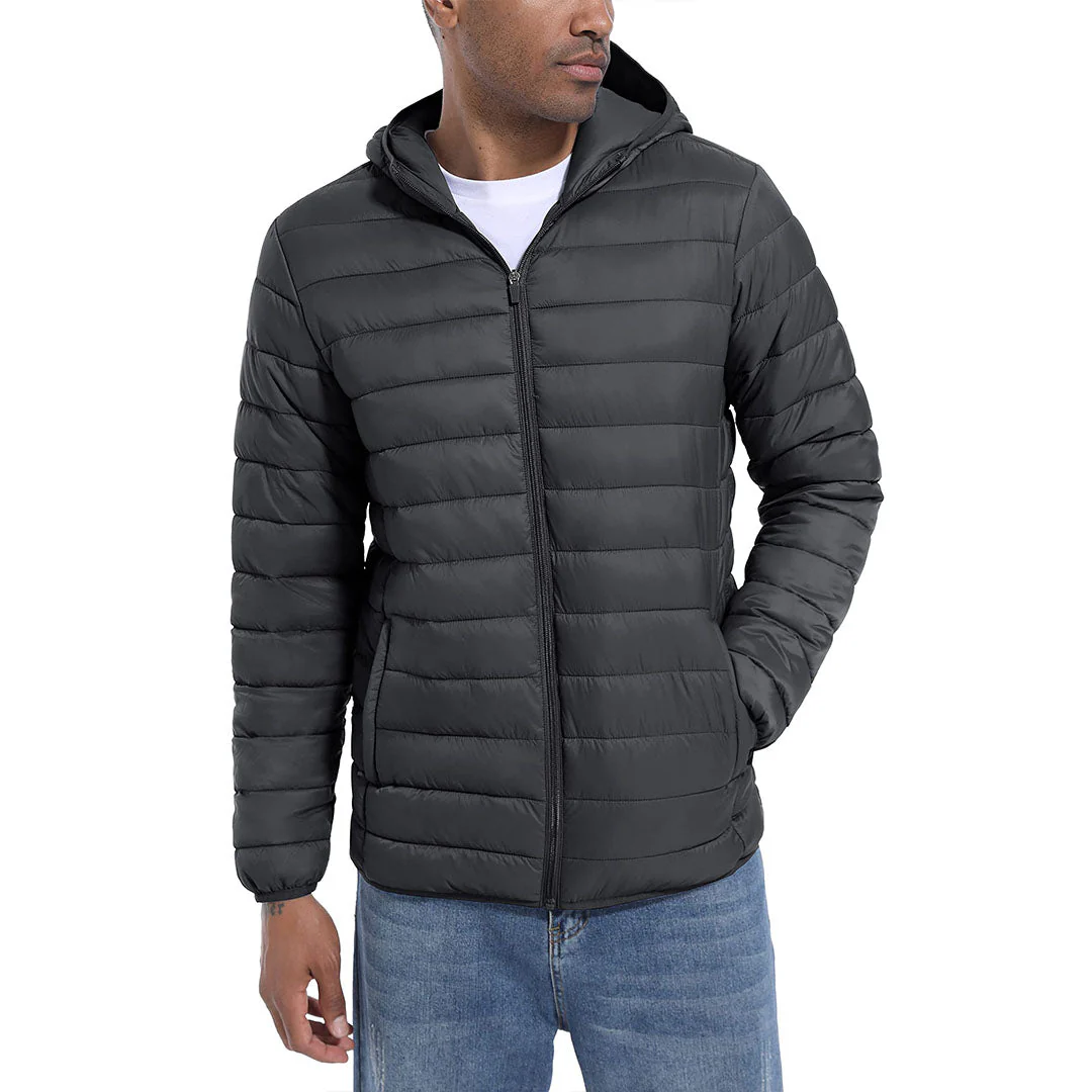 Men's Hooded Puffer Water-Repellent Down Alternative Jacket