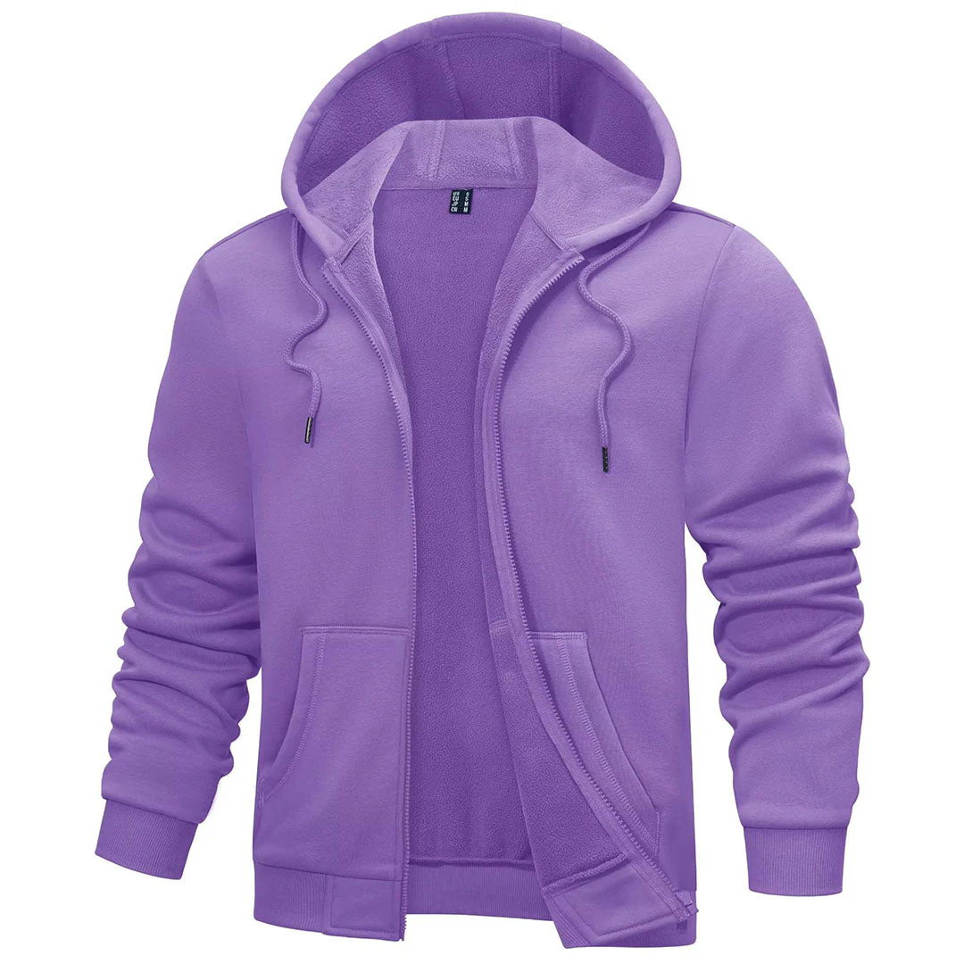 Men's Full Zip-Up Casual Active Hoodie