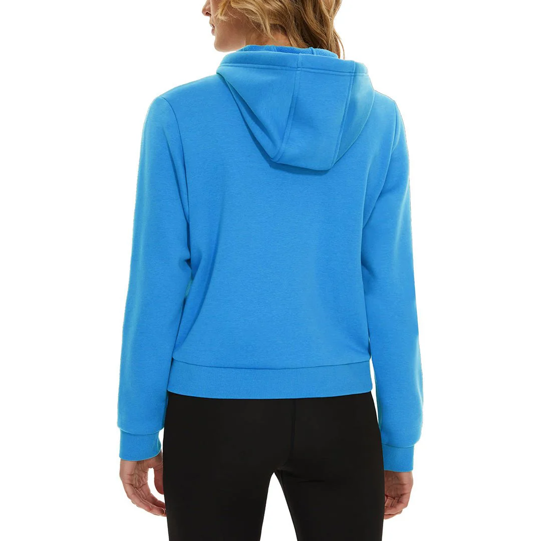 Women's Fleece Lined Full Zip Crop Tops Hoodies