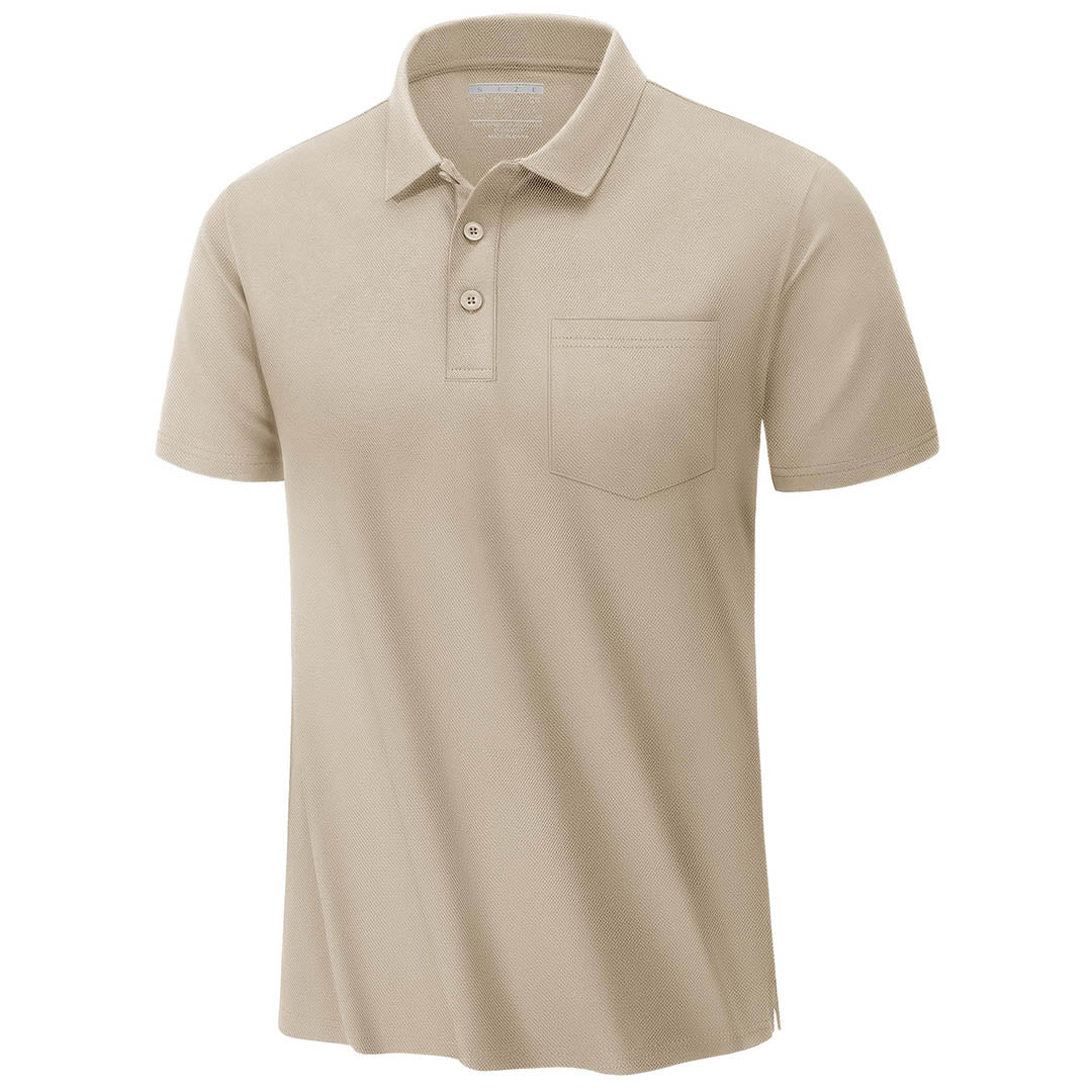 Men's Moisture Wicking Golf Polo Shirts with Pocket