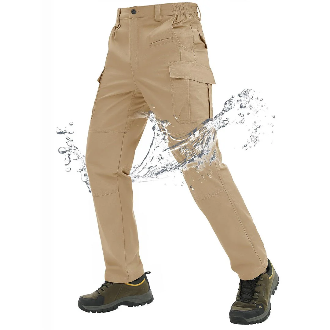 Men's 9 Pockets Ripstop Water Repellent Tactical Pants