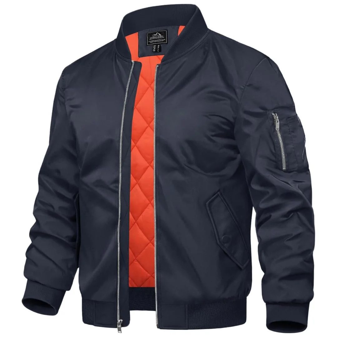 Men's Bomber Jacket Windbreaker Thermal Warm Winter Padded Coats