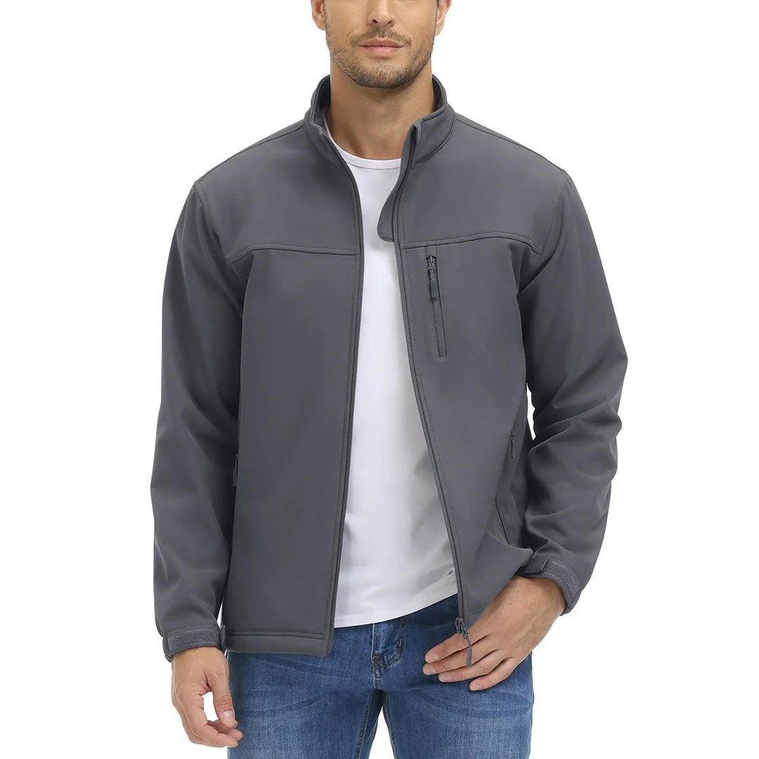 Men's Softshell Fleece Lined Water Resistant Outdoor Tactical Jackets