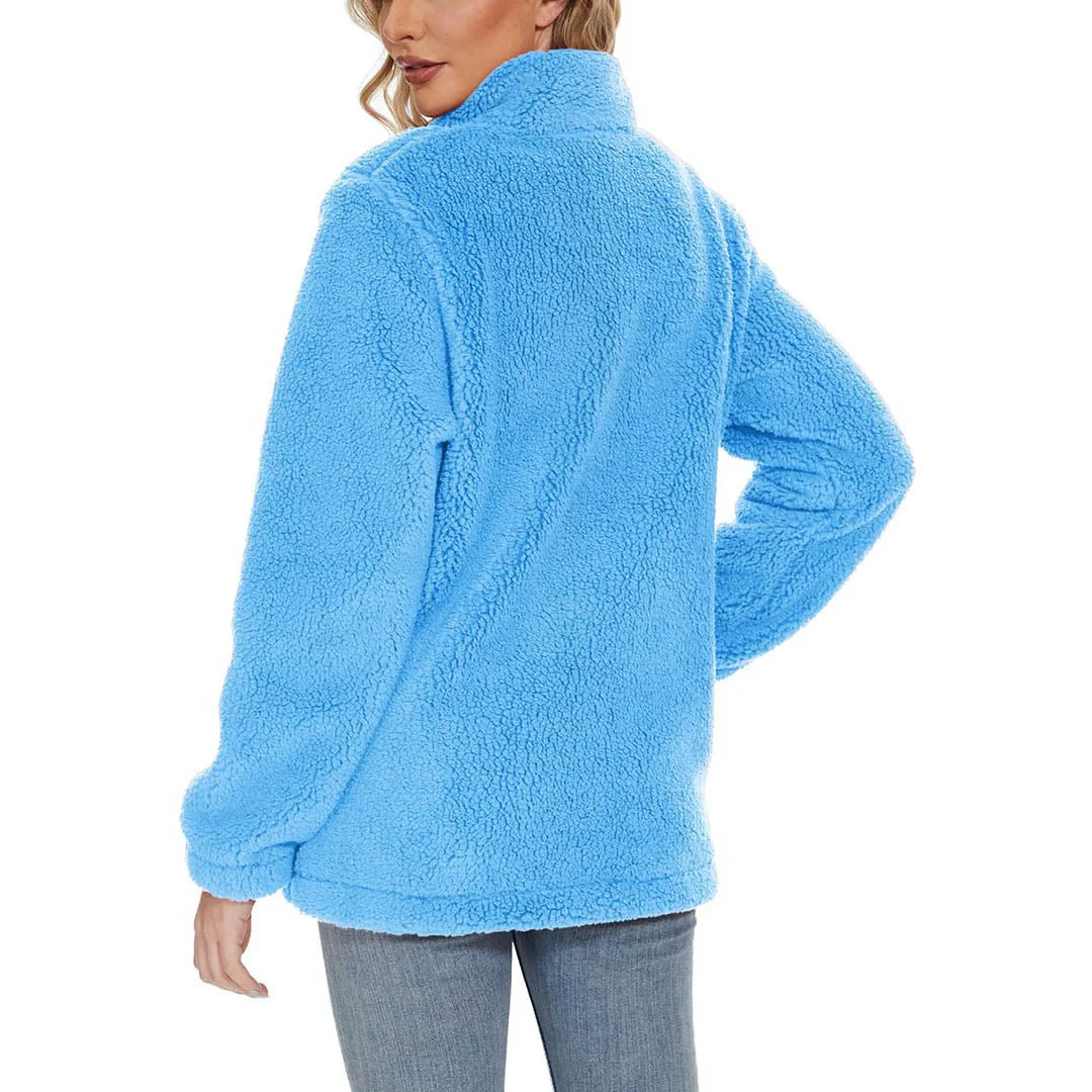 Women's Sherpa Fleece Full Zip Fuzzy Jackets