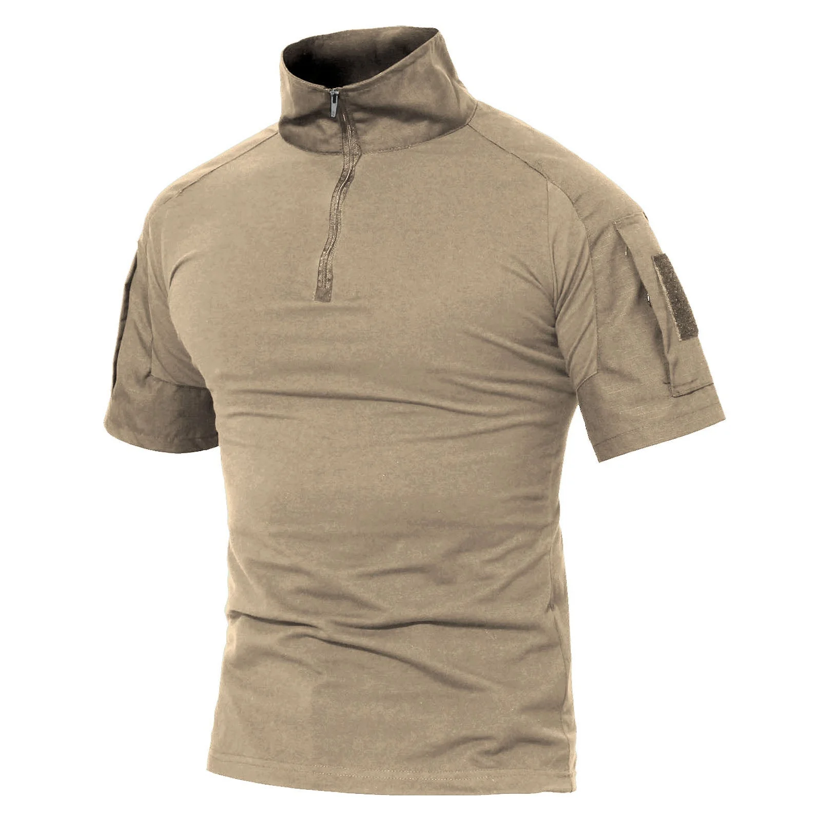 Men's 1/4 Half Zip Sweatshirt Sleeve Slim Fit Camo Tactical Shirt