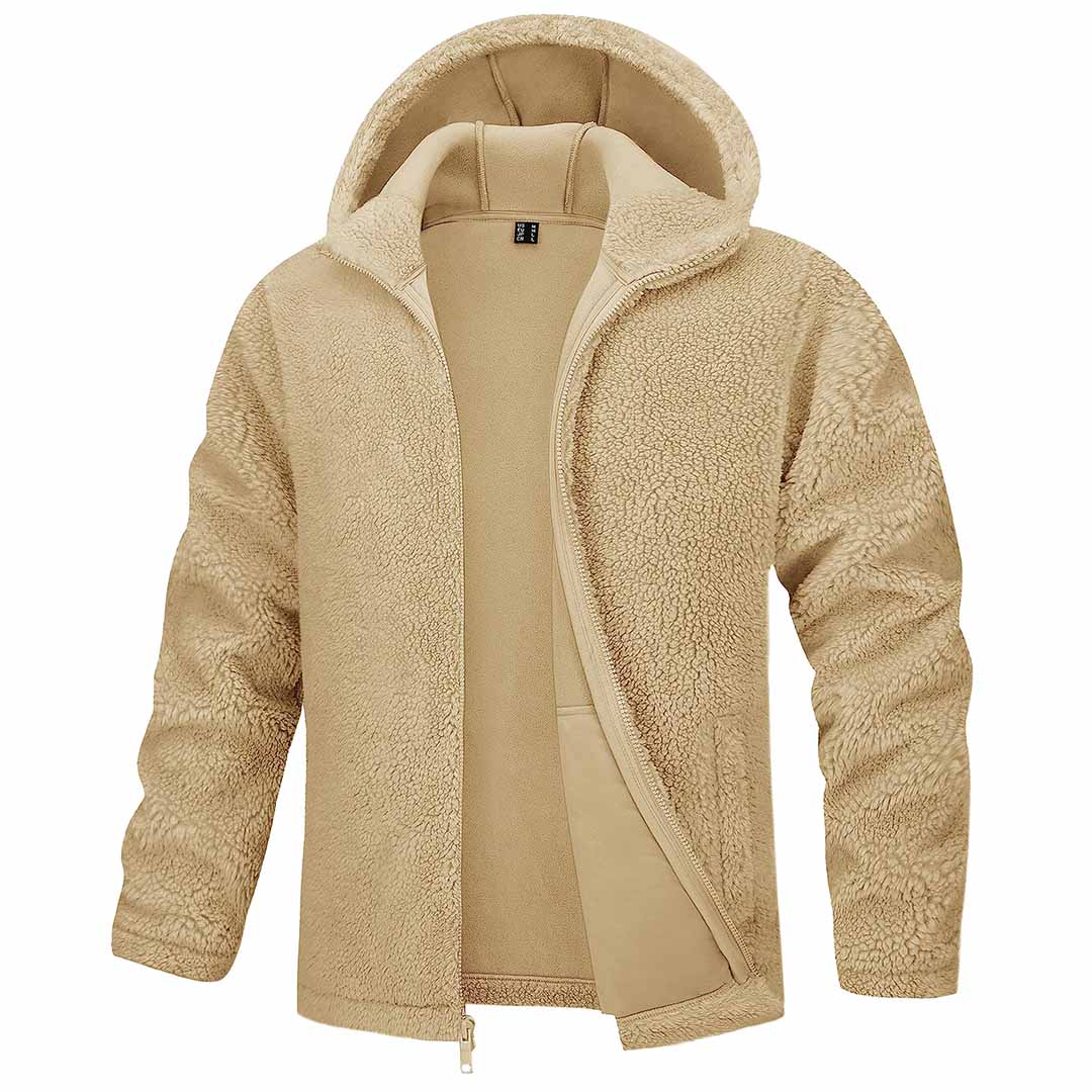Men's Fleece Hoodies Sherpa Jackets Winter Thermal Coats