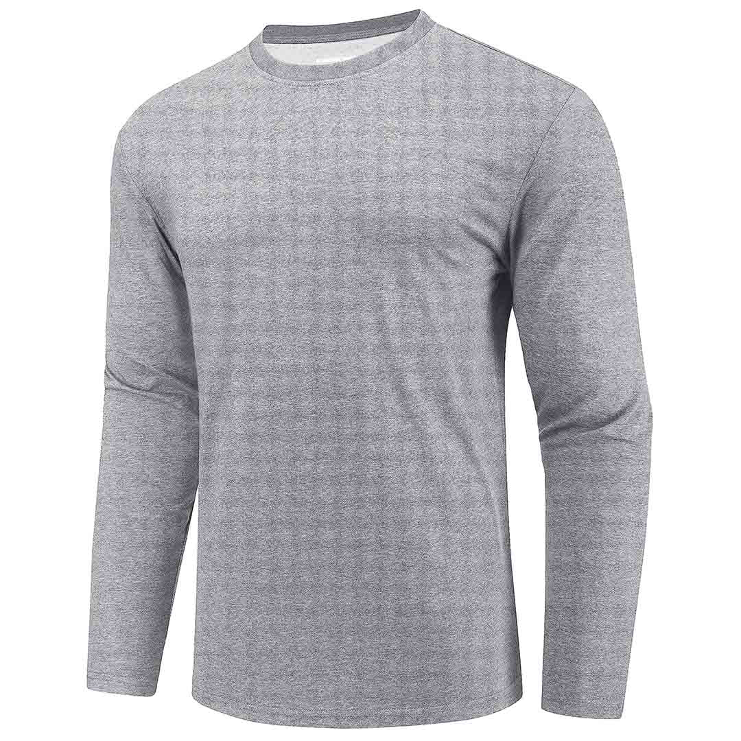 Men's Cotton Solid Color Classic Casual Long Sleeve T-shirt