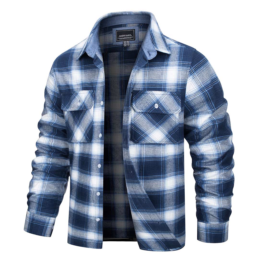 Men's Flannel Tesla Plaid Shirts Long Sleeve