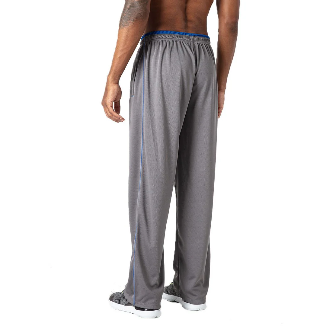 Men's Casual Open Bottom Mesh Sweatpants with Pockets