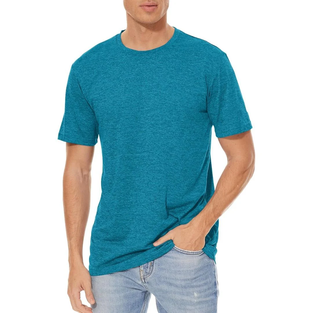 Men's Quick-Dry Solid Round Neck T-shirt