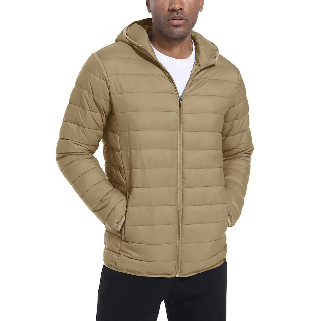 Men's Hooded Puffer Water-Repellent Down Alternative Jacket