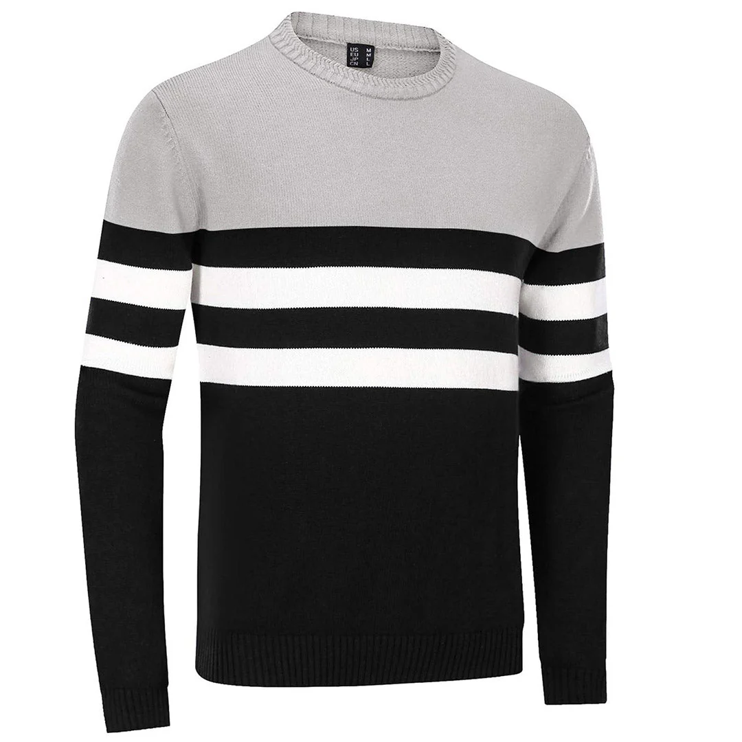 Men's Sweater Crewneck Classic Pullover Striped