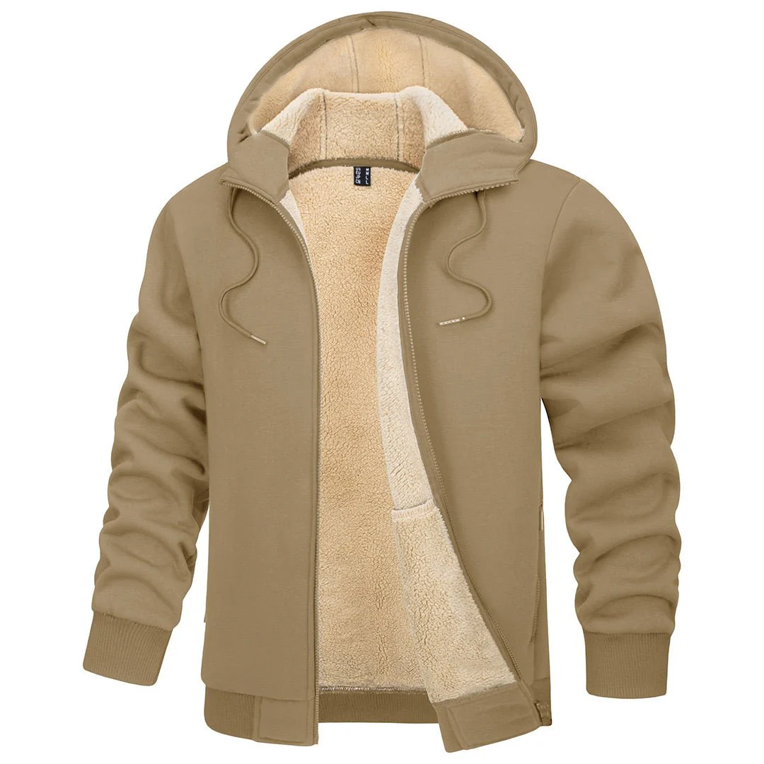 Men's Fleece Hoodie Jacket Windproof Winter Coats
