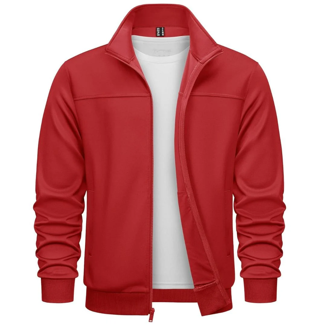 Men's Track Lightweight Full Zip Up Stand Collar Jacket