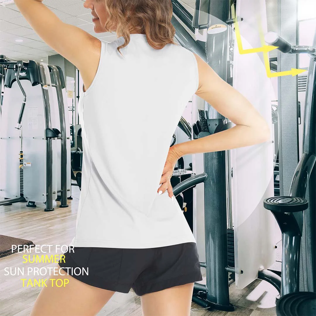 Women's Quick Dry Sun Protection UPF 80+ Running Yoga Tank Tops