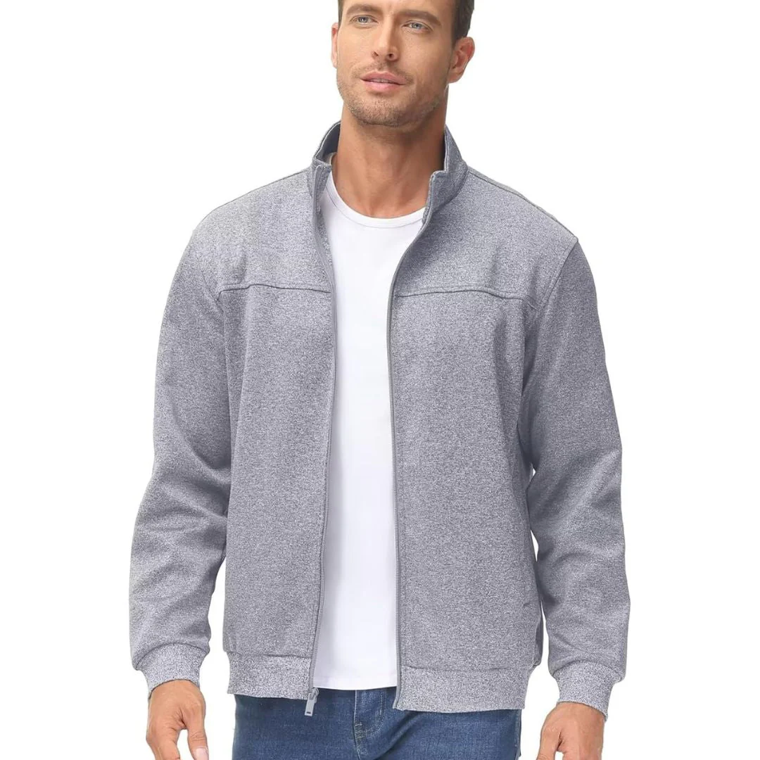 Men's Track Lightweight Full Zip Up Stand Collar Jacket