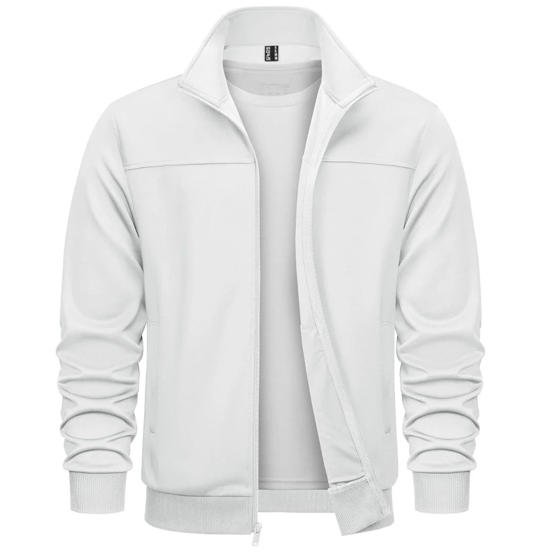 Men's Track Lightweight Full Zip Up Stand Collar Jacket
