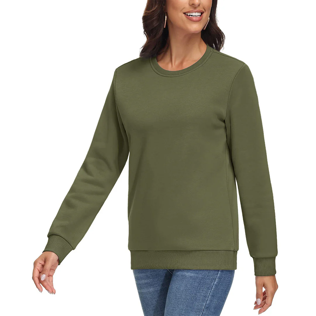 Women's Fleece-Lined Crewneck Casual Sweatshirts