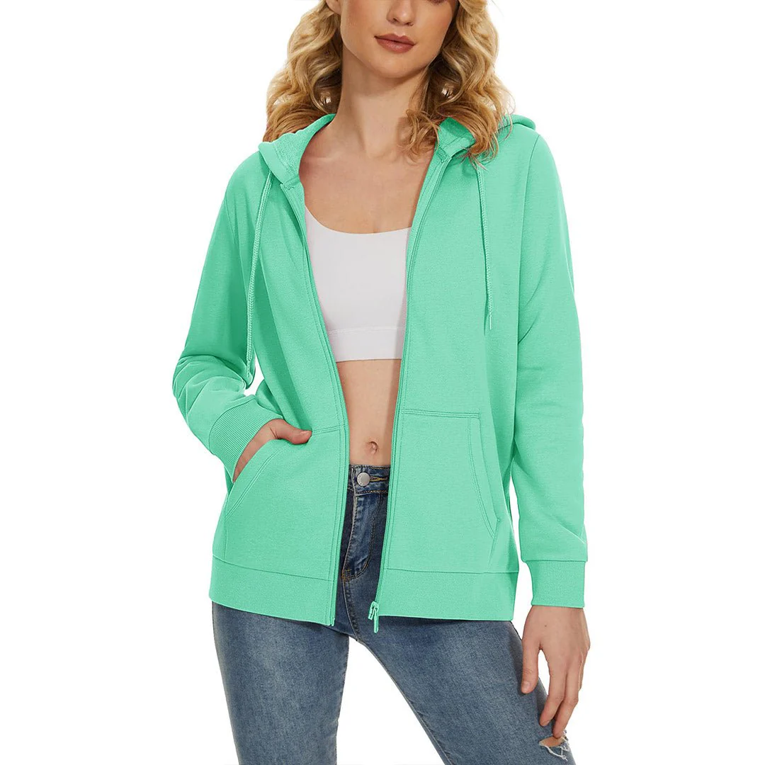 Women's Casual Lightweight  Fleece Hoodies Sportswear Jacket