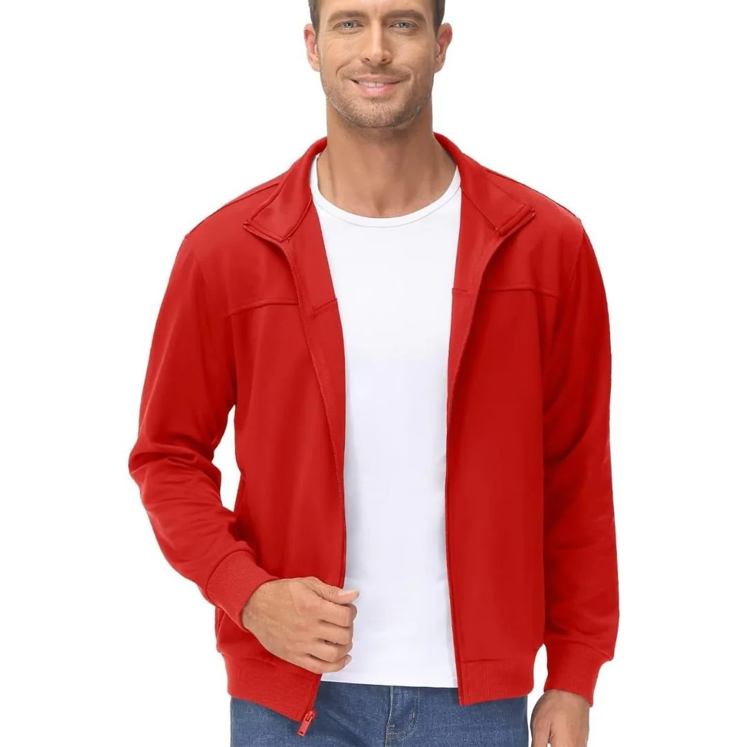 Men's Track Lightweight Full Zip Up Stand Collar Jacket