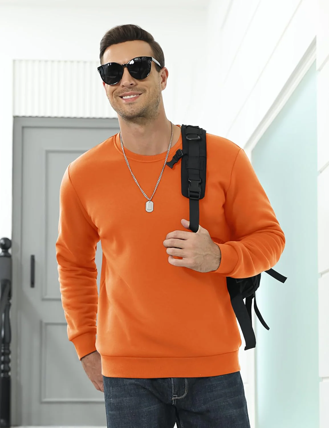 Men's Uncw Sweatshirts Vintage Crewneck Winter Active Warm Outdoor