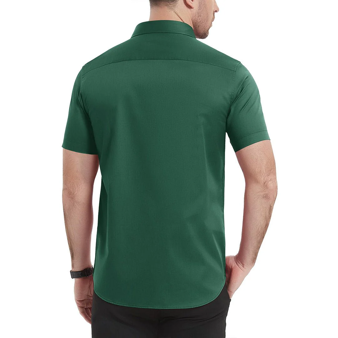 Men's Summer Casual Regular Fit Button Down Short Sleeve T-shirt