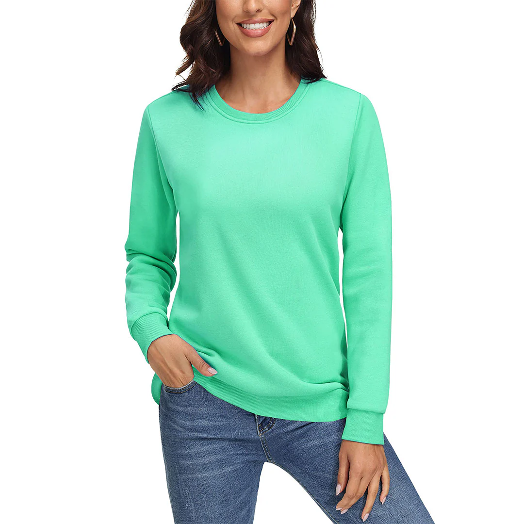 Women's Fleece-Lined Crewneck Casual Sweatshirts
