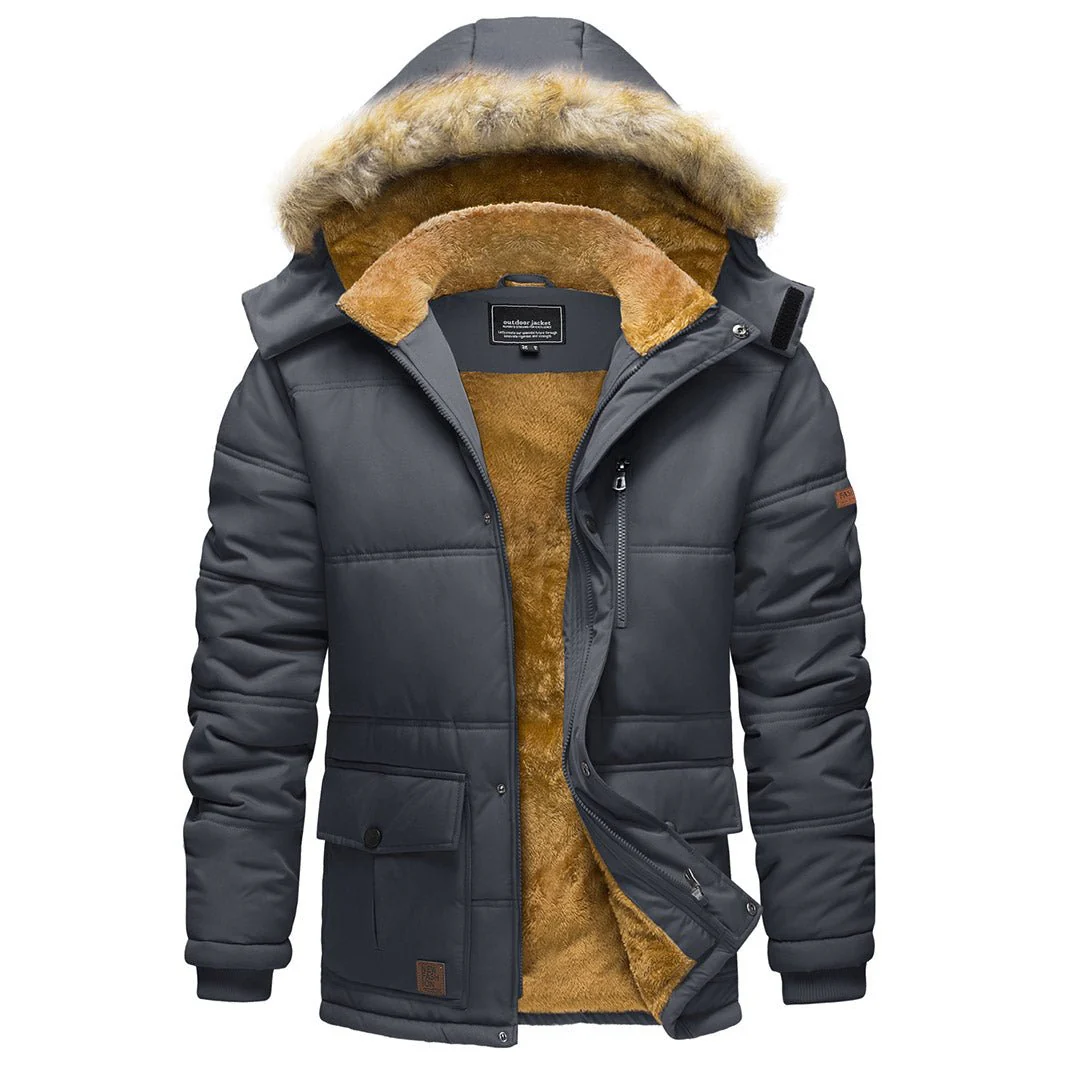 Men's Winter Jacket with Hood Water Repellent Windproof Coat
