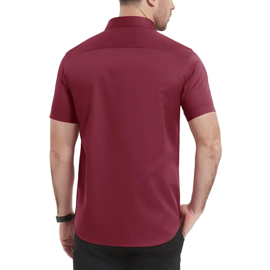 Men's Summer Casual Regular Fit Button Down Short Sleeve T-shirt