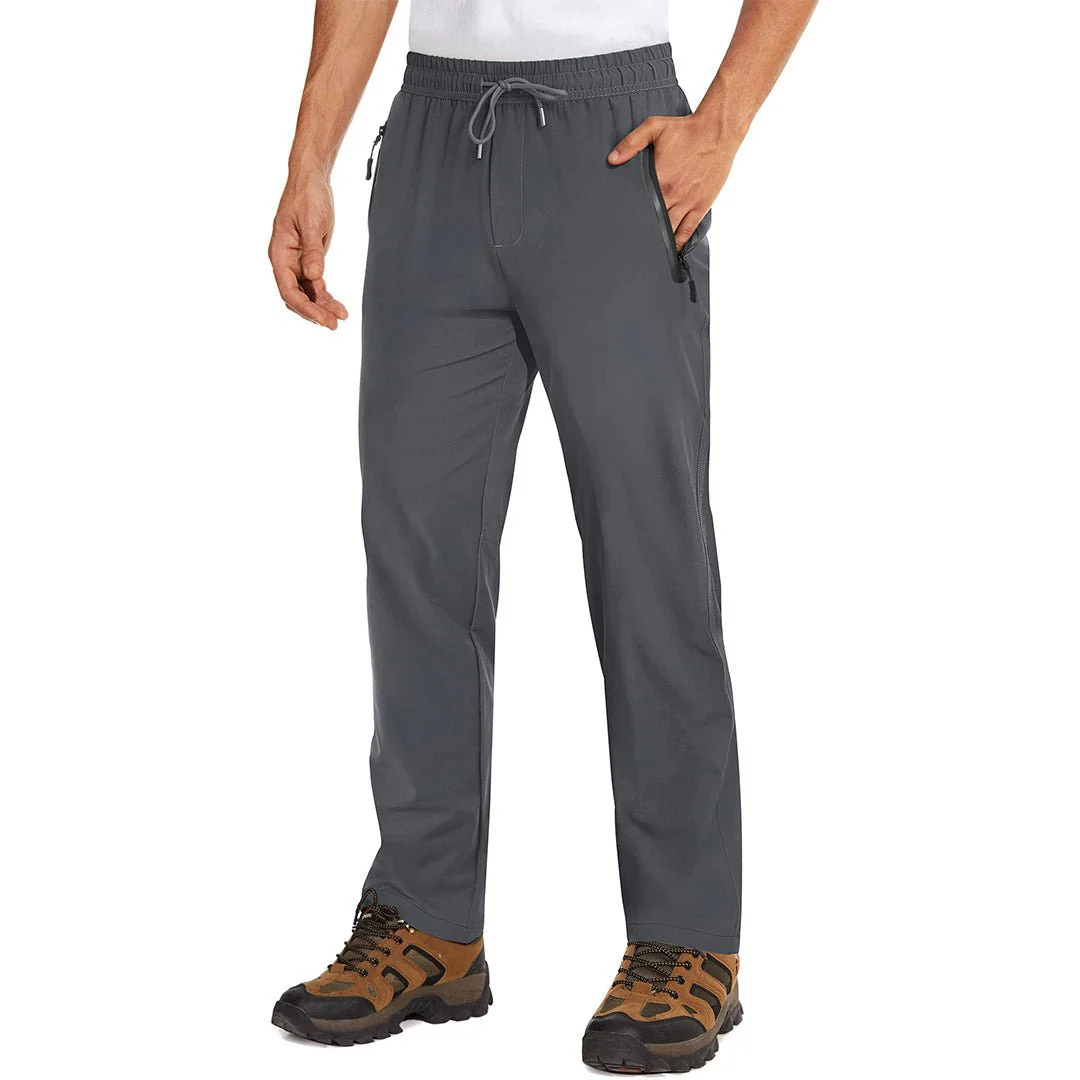 Men's Lightweight Hiking Pants Quick Dry Running Sweatpants With Zipper Pockets
