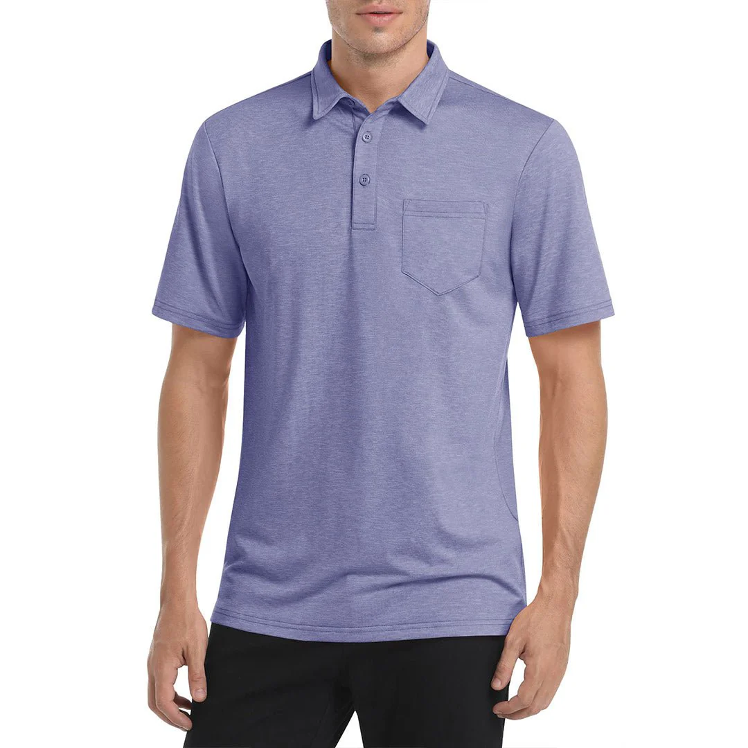 Men's Polo Quick Dry 3 Buttons T-Shirt with Pockets