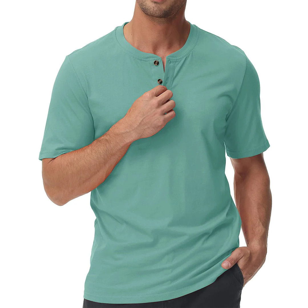 Men's Casual Cotton Henley Shirts