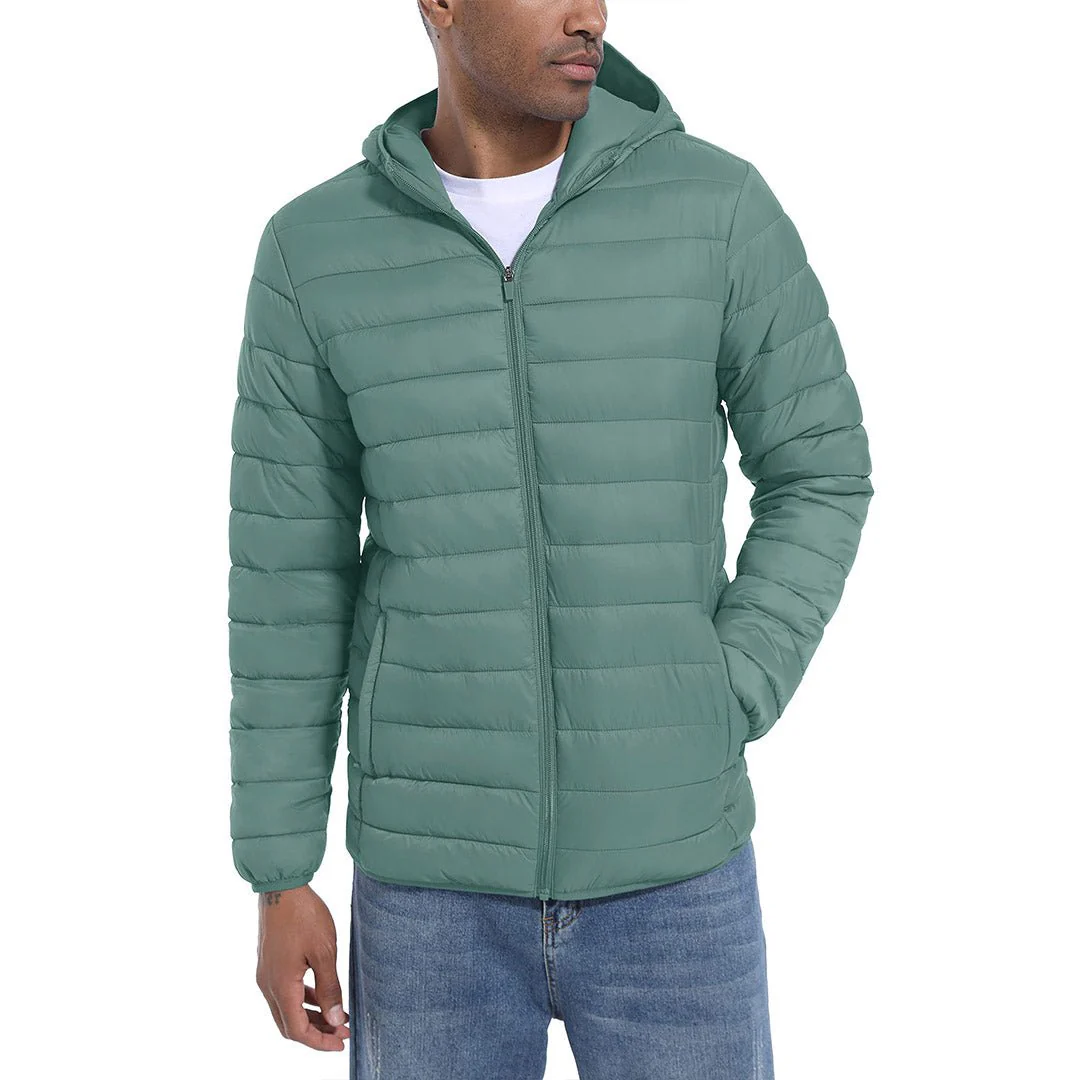 Men's Hooded Puffer Water-Repellent Down Alternative Jacket