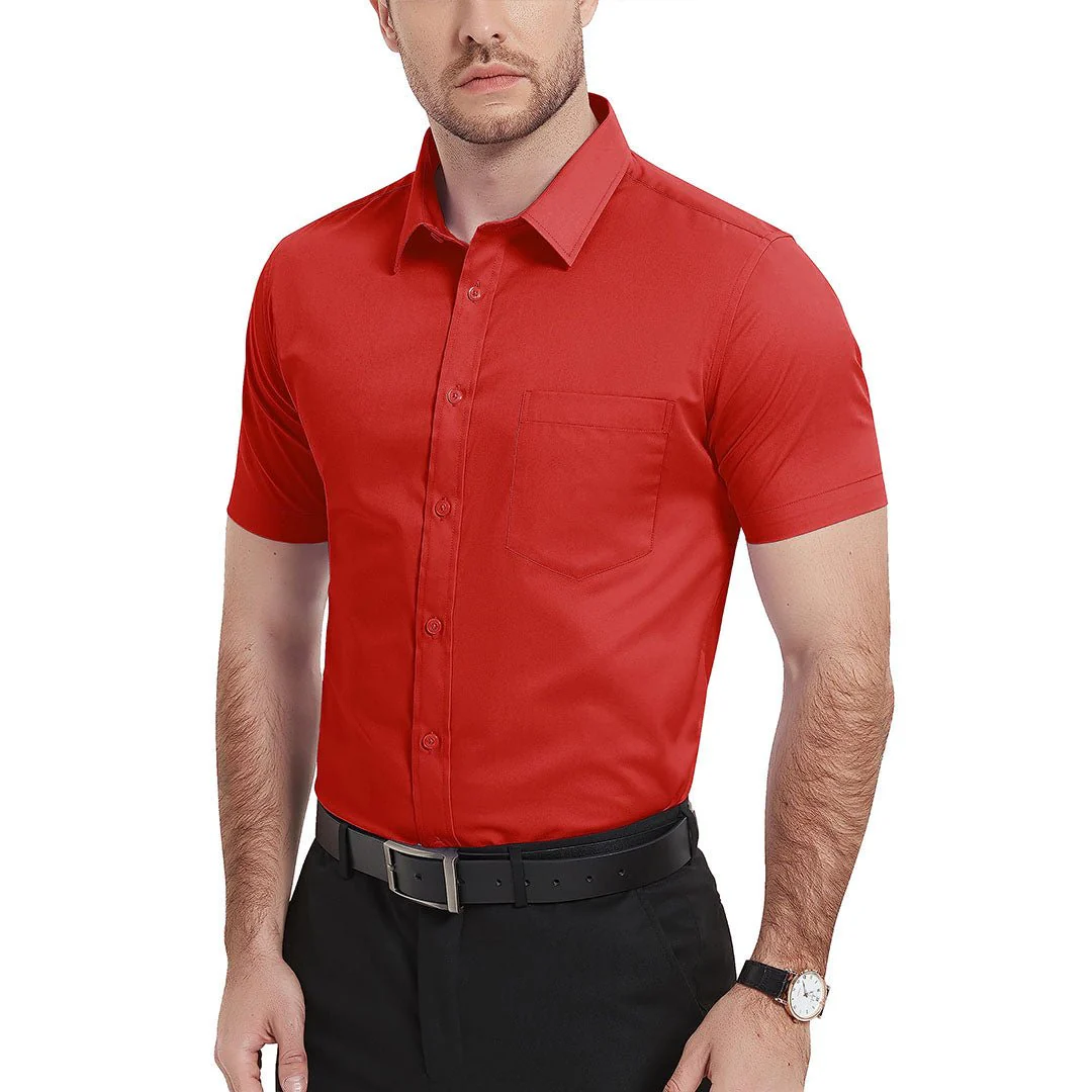Men's Summer Casual Regular Fit Button Down Short Sleeve T-shirt